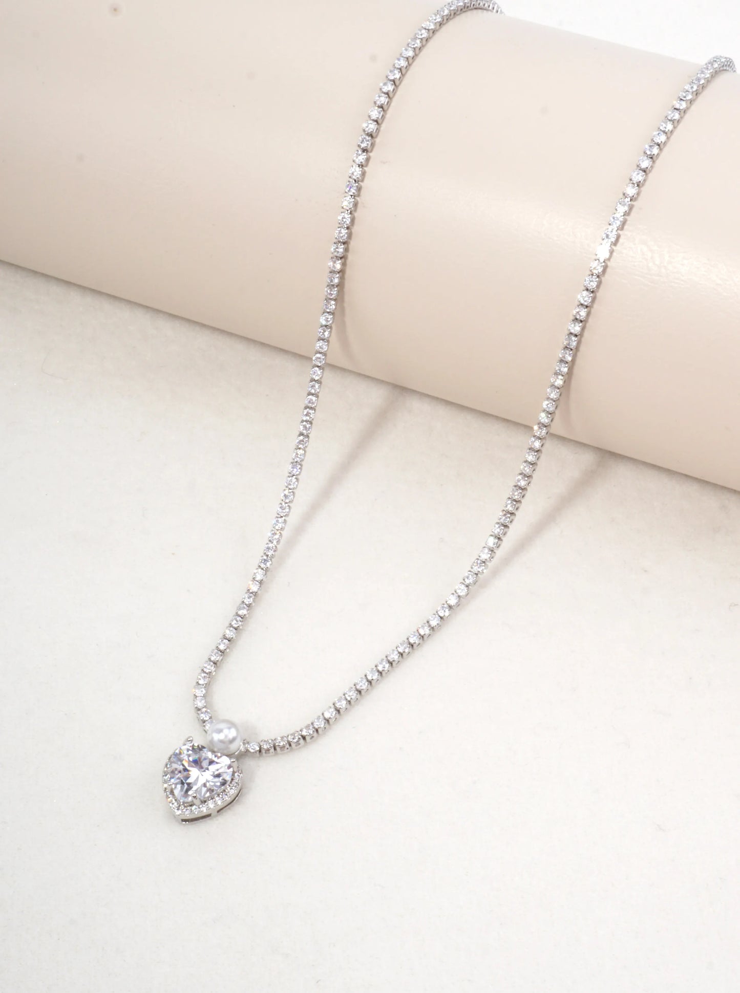 Love Inspired Heart Tennis Necklace