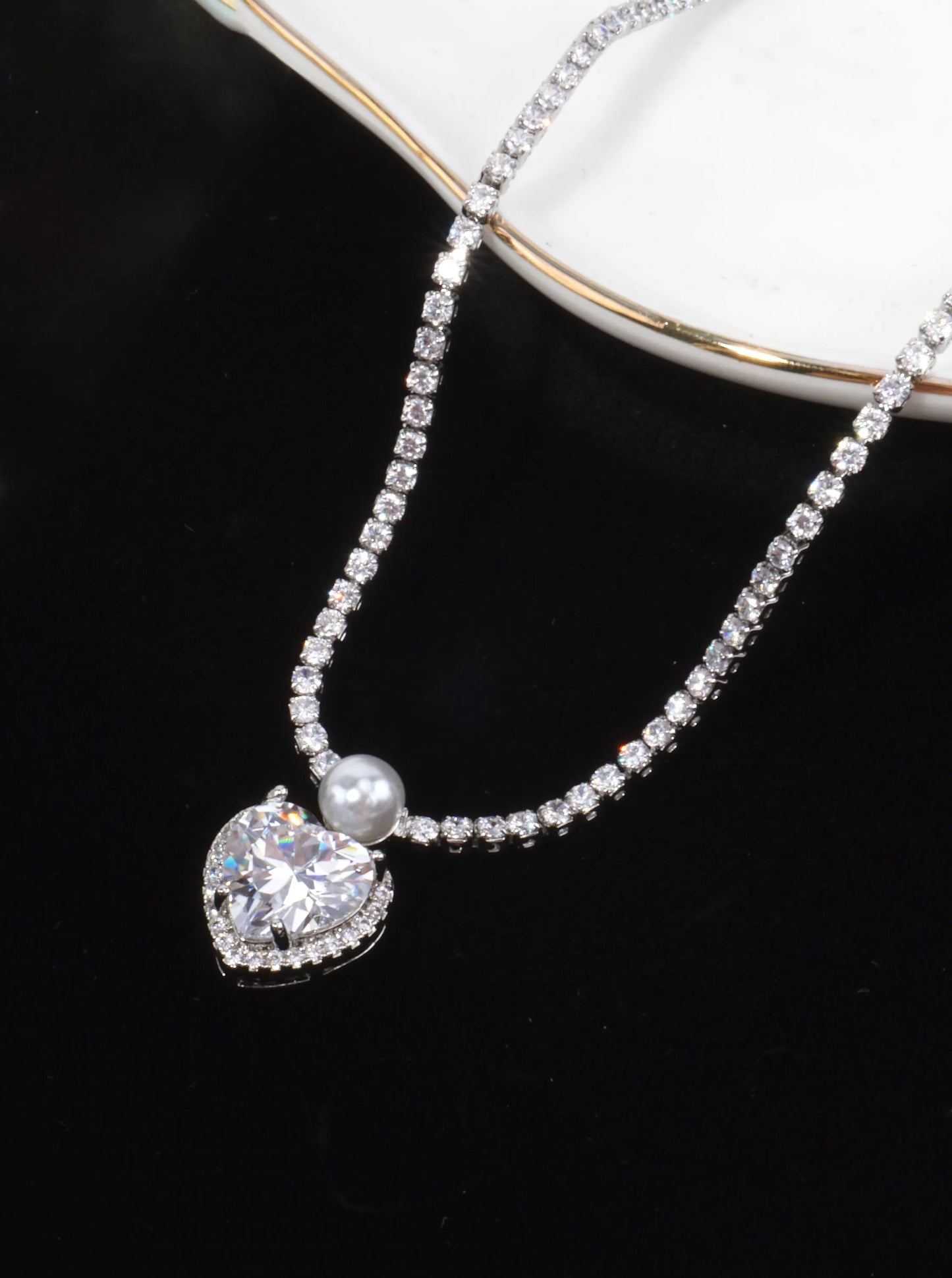 Love Inspired Heart Tennis Necklace
