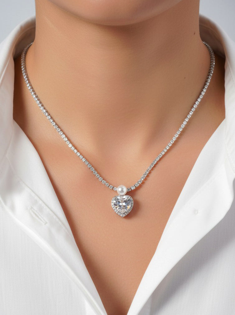 Love Inspired Heart Tennis Necklace