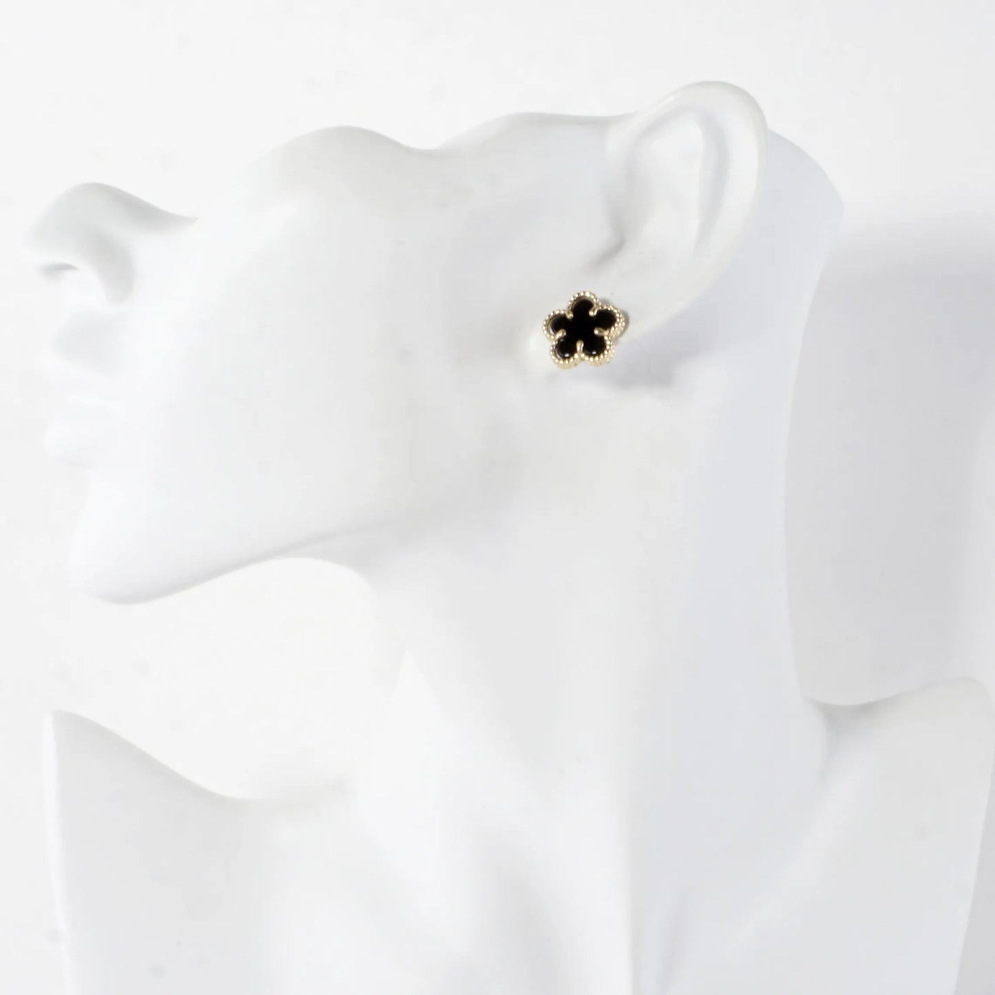 MOP Textured Flower Stainless Steel Post Earrings