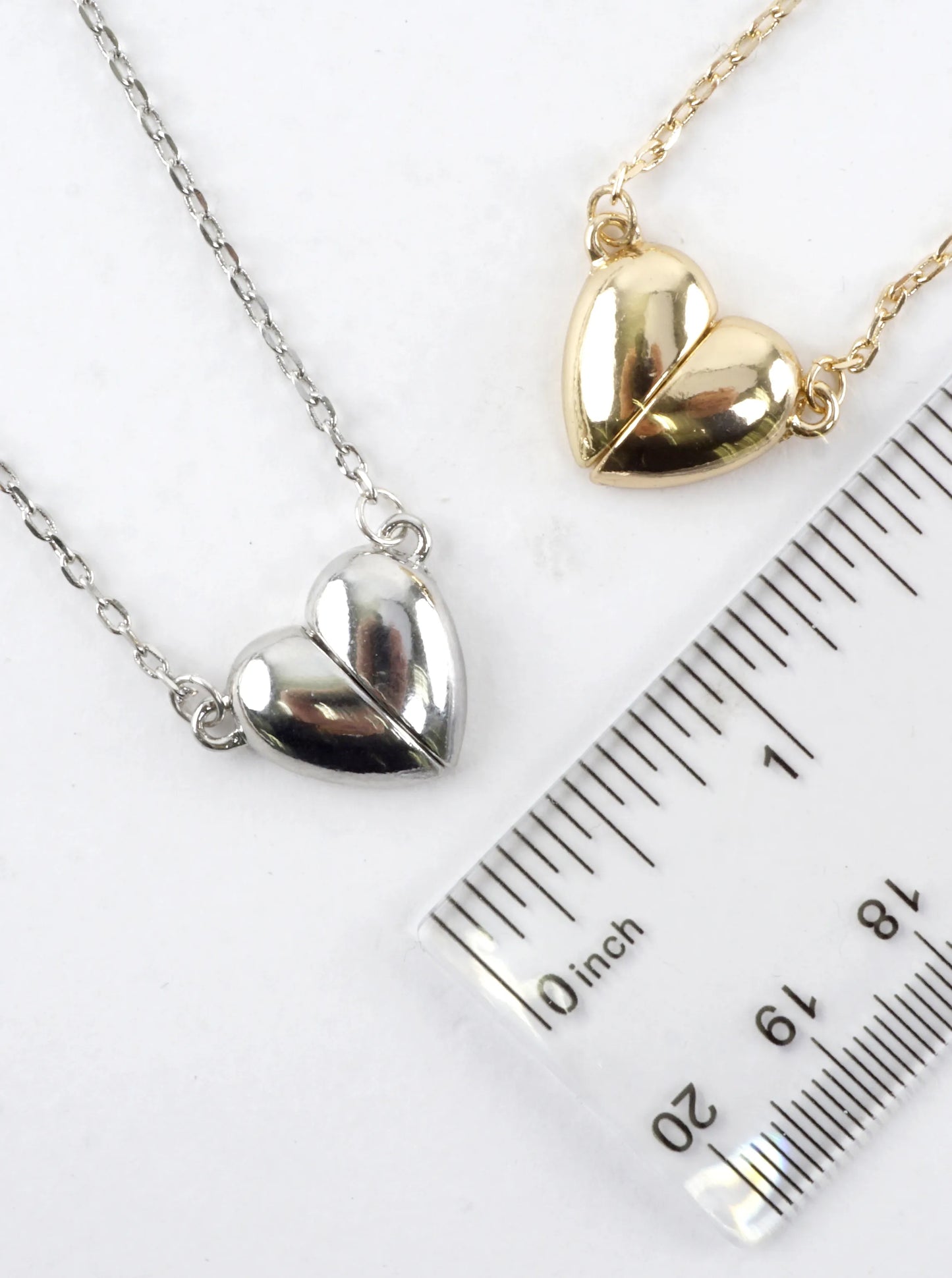 Magnetic Split Heart Pendant Necklace