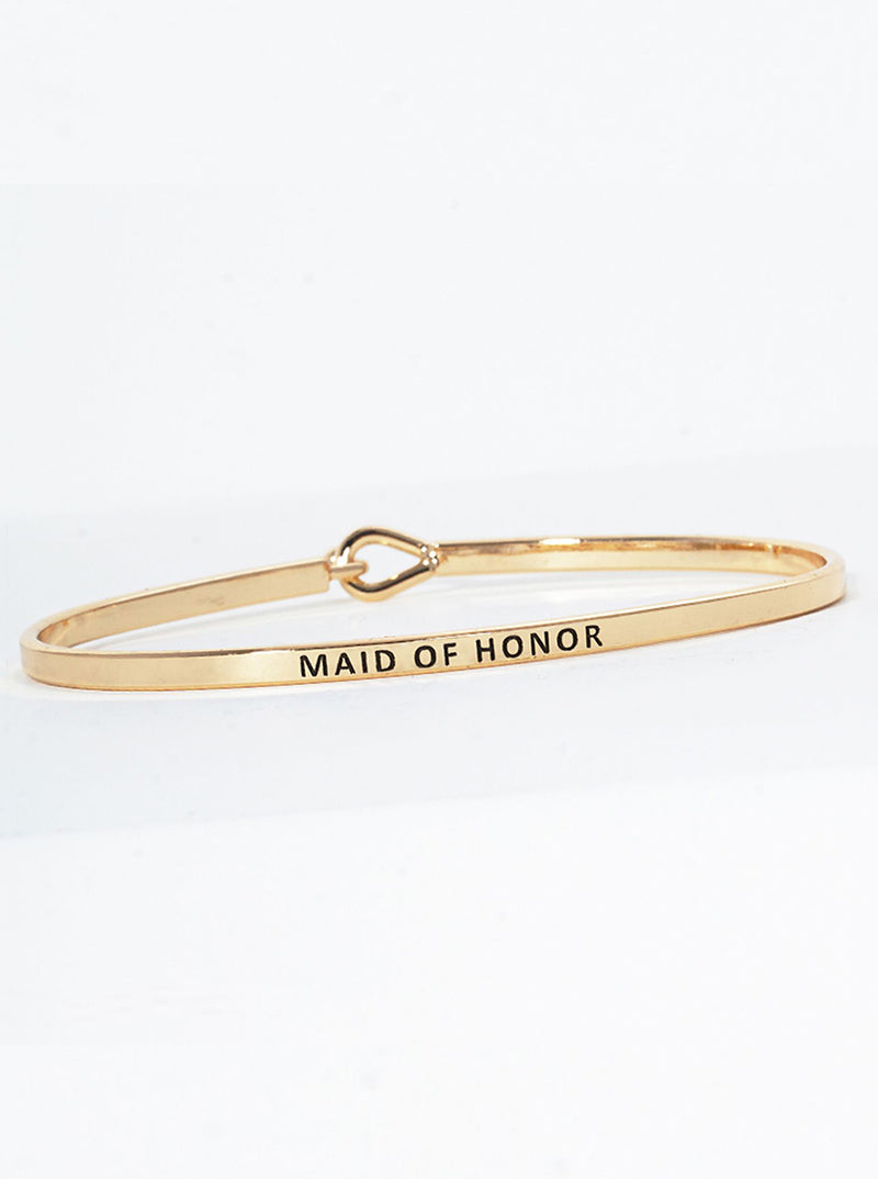 Maid Of Honor Engraved Inspirational Bangle Bracelet