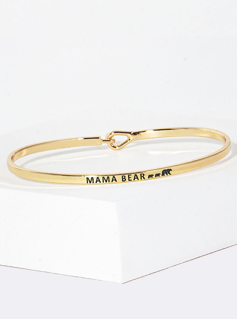Mama Bear Engraved Inspirational Bangle Bracelet