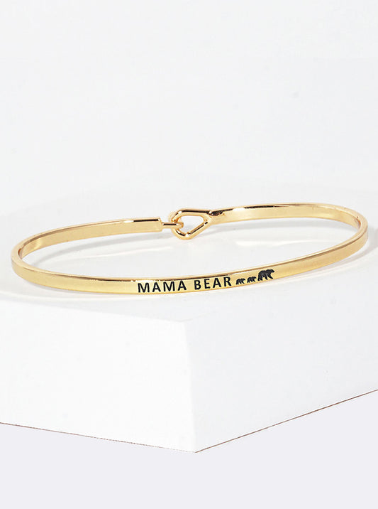 Mama Bear Engraved Inspirational Bangle Bracelet