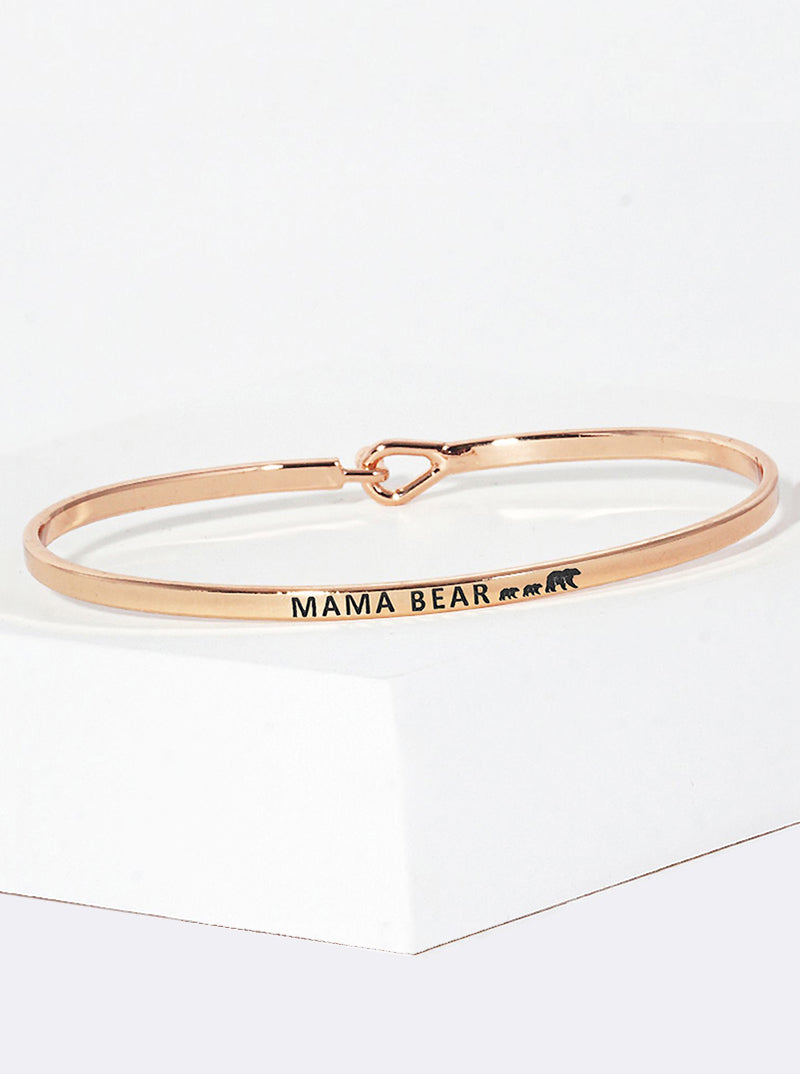 Mama Bear Engraved Inspirational Bangle Bracelet