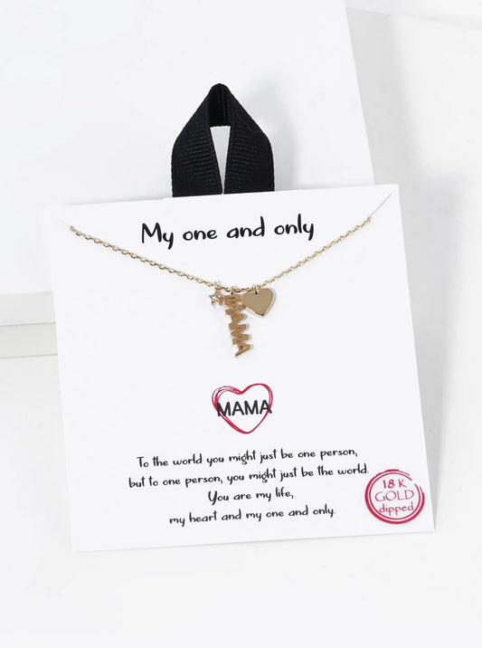 Mama Heart Pendant 18K-Gold-Dipped Necklace