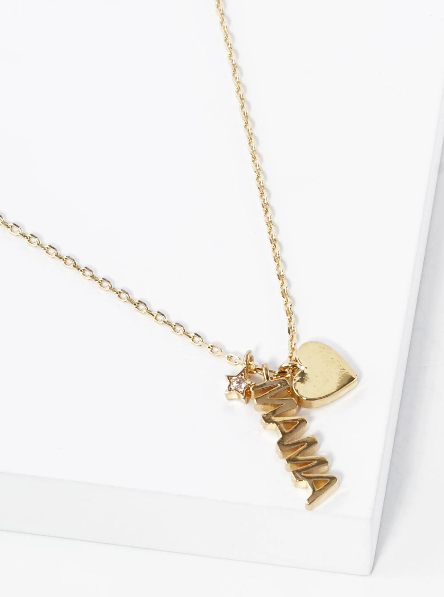 Mama Heart Pendant 18K-Gold-Dipped Necklace