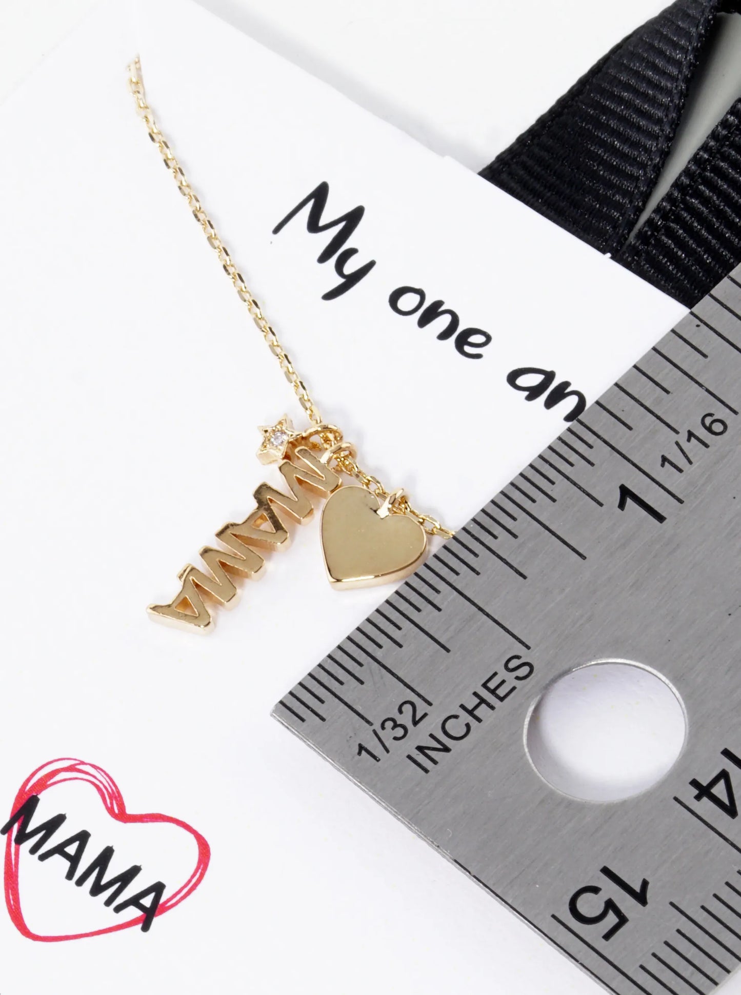 Mama Heart Pendant 18K-Gold-Dipped Necklace