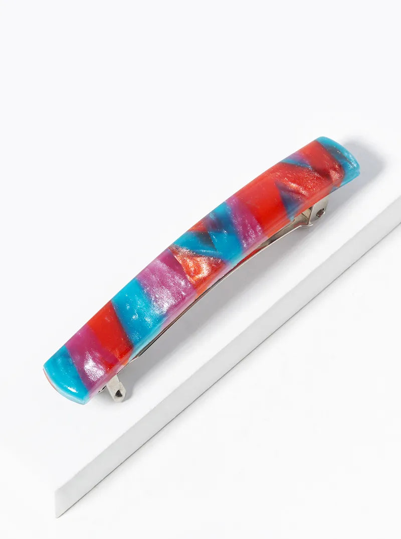 Marble Acetate French Barrette Hair Clip