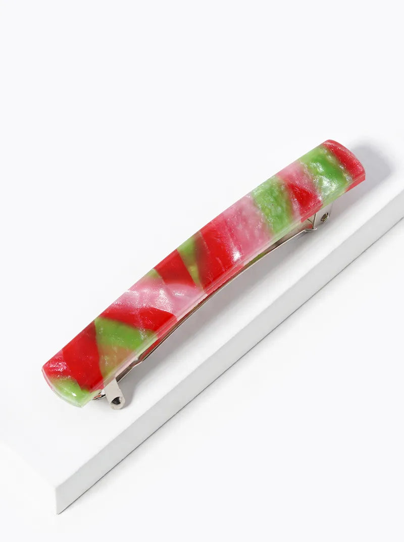 Marble Acetate French Barrette Hair Clip