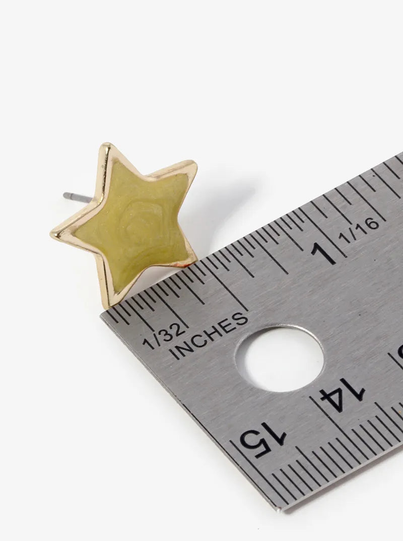 Marble Enamel Filled Dainty Star Stud Earrings