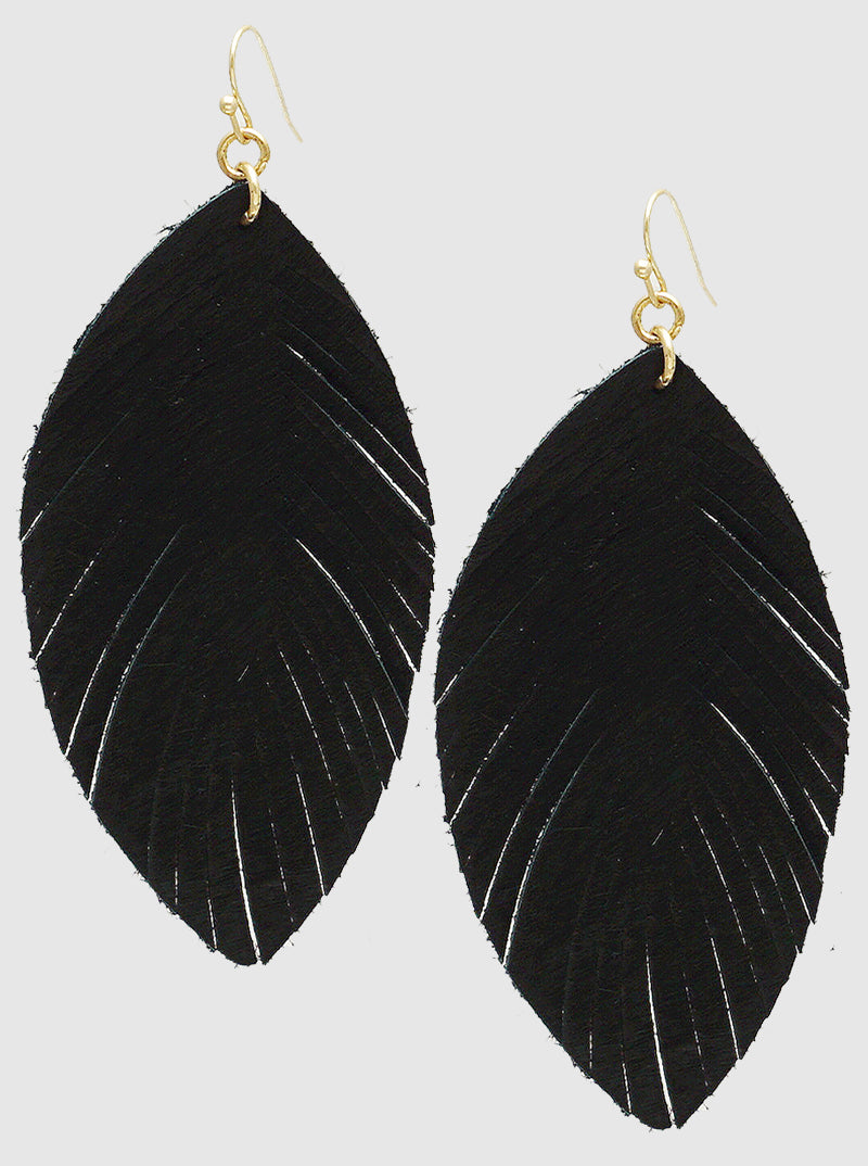 Marquise Suede Fringe Drop Earrings