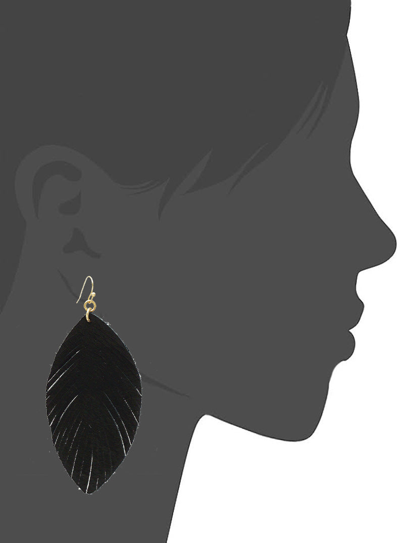 Marquise Suede Fringe Drop Earrings