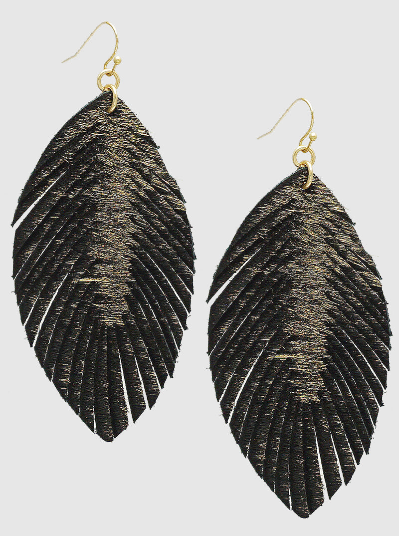 Marquise Suede Fringe Drop Earrings