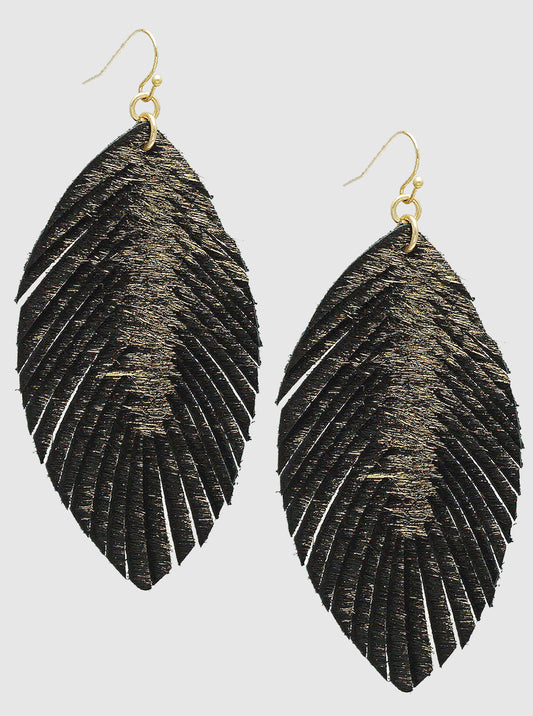 Marquise Suede Fringe Drop Earrings