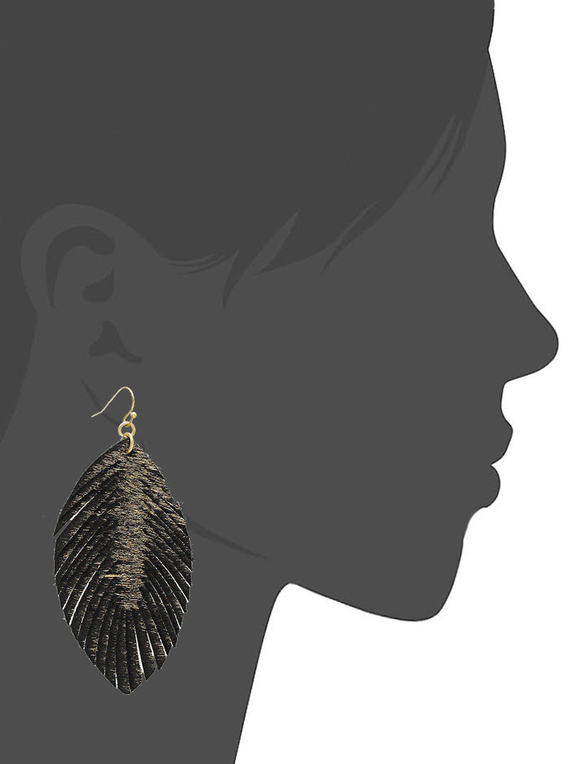 Marquise Suede Fringe Drop Earrings