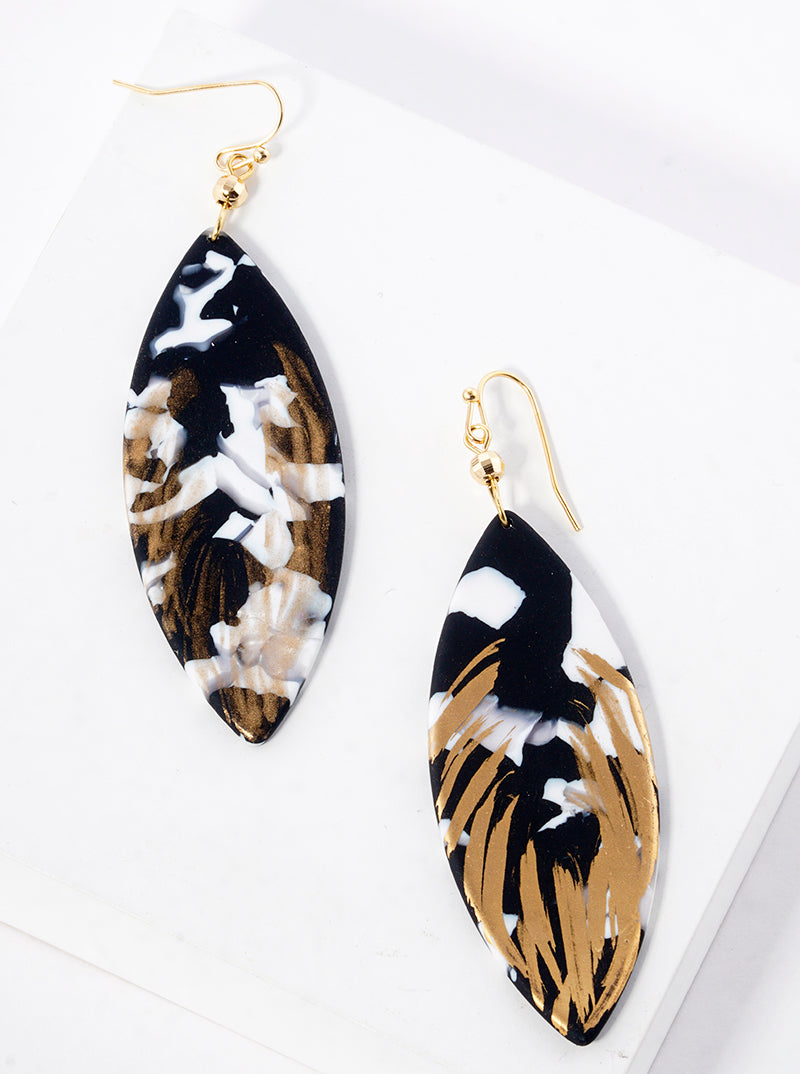 Marquise Shaped Acetate Dangle Drop Earrings