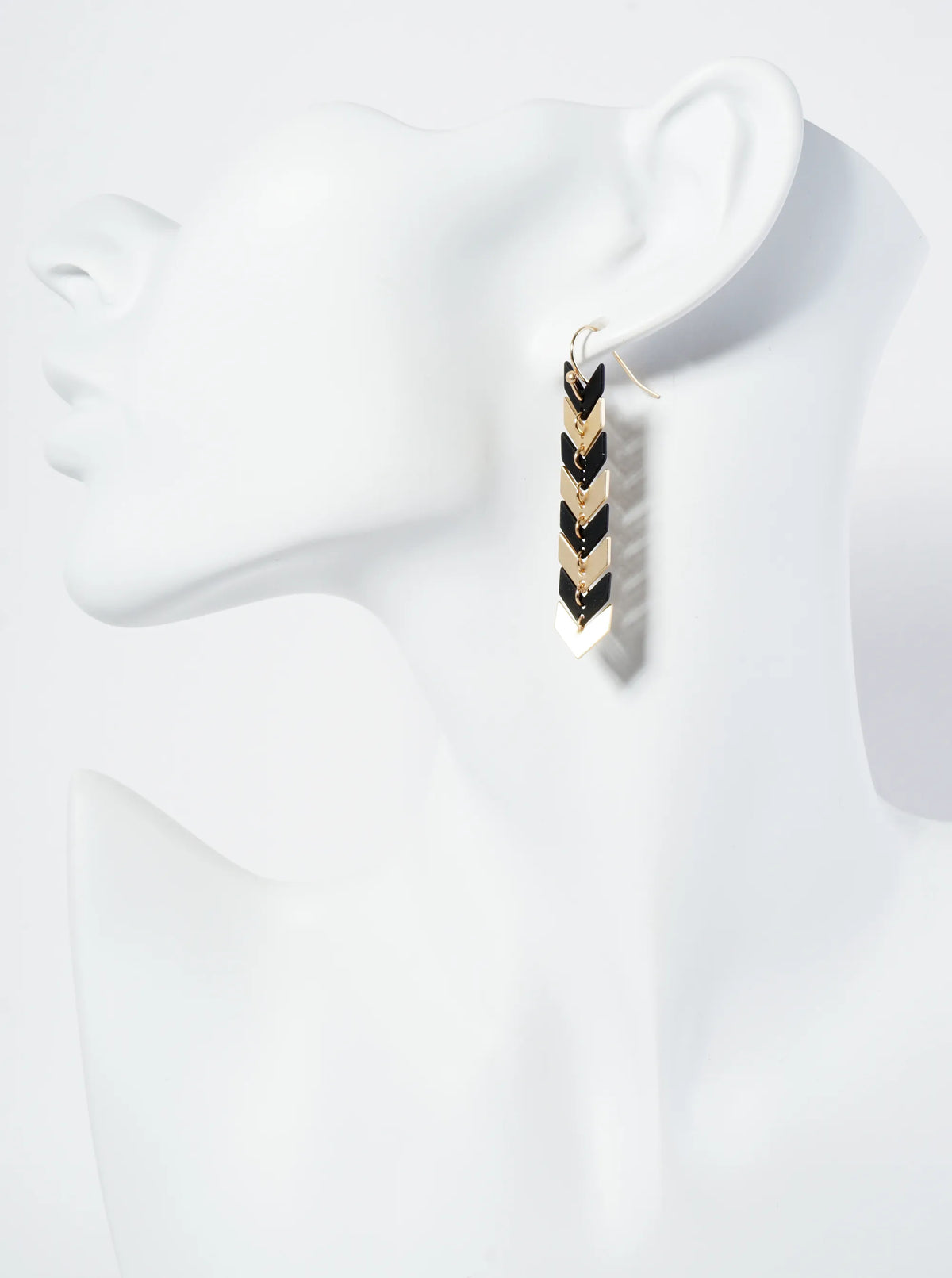 Matte-Coated Chevron Dangle Drop Earrings