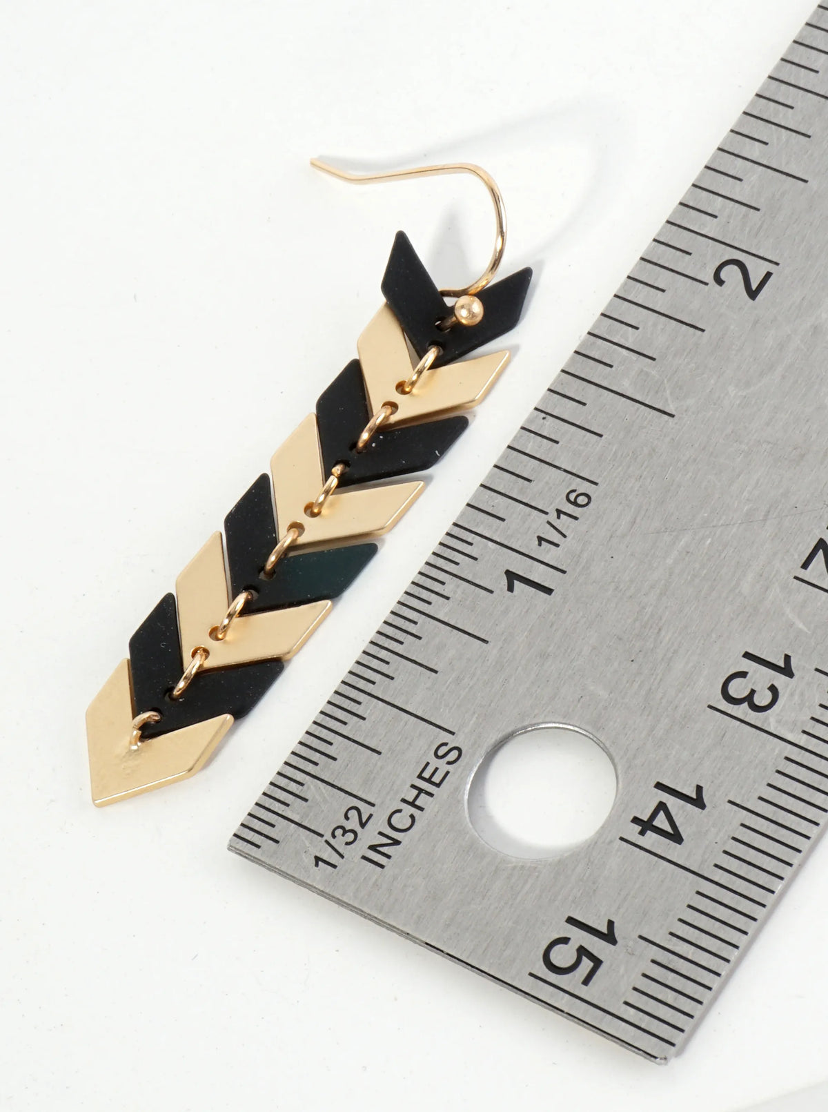 Matte-Coated Chevron Dangle Drop Earrings