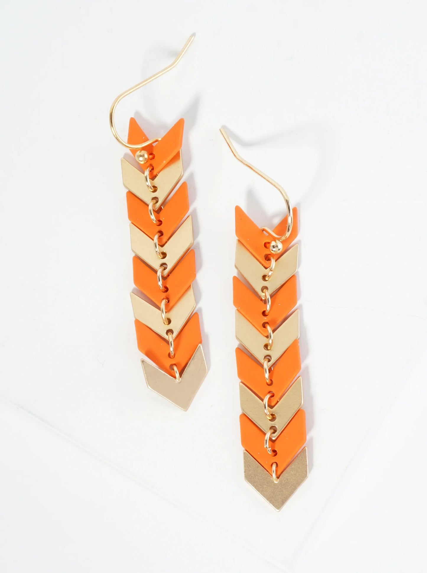 Matte-Coated Chevron Dangle Drop Earrings