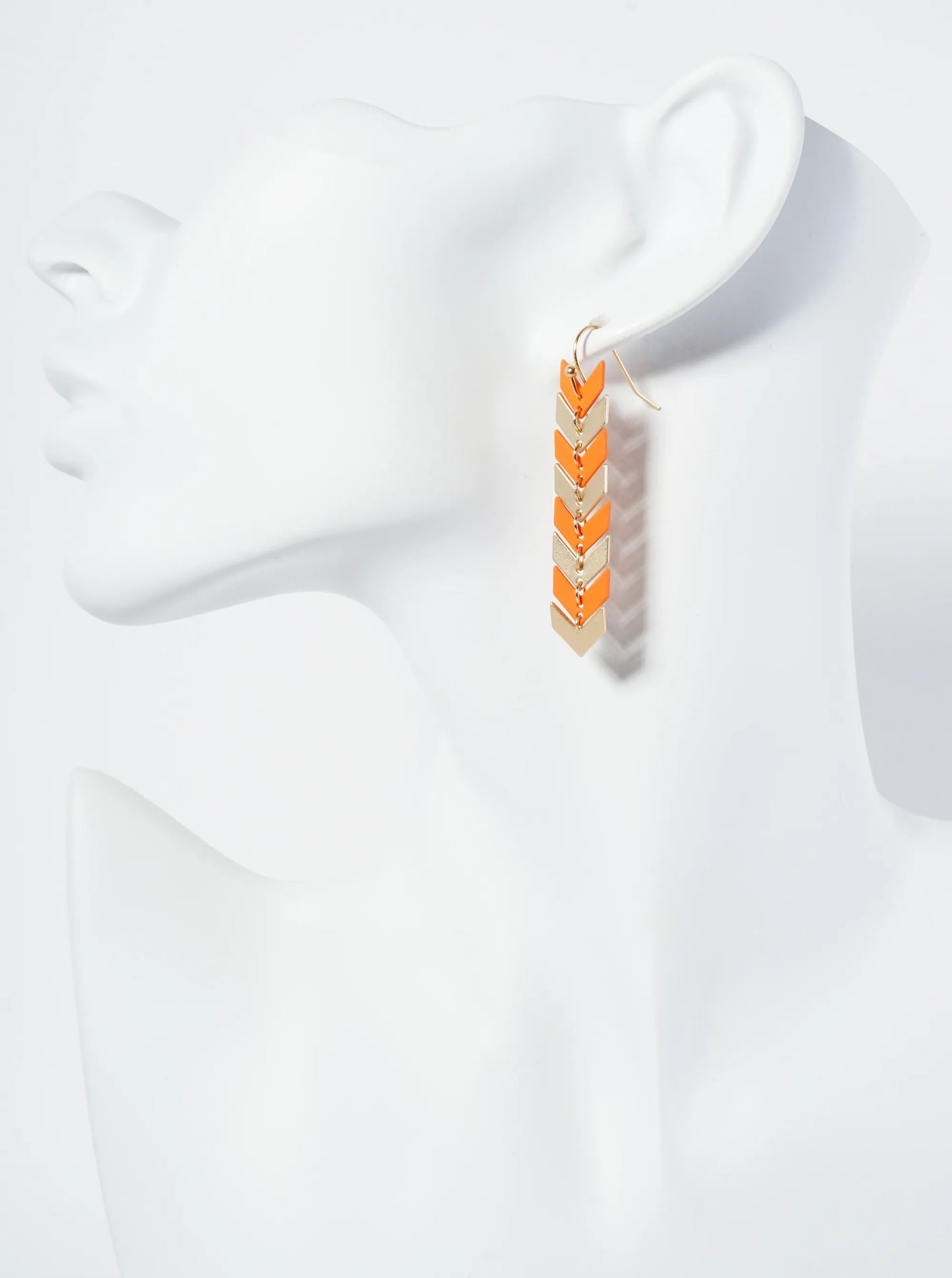 Matte-Coated Chevron Dangle Drop Earrings