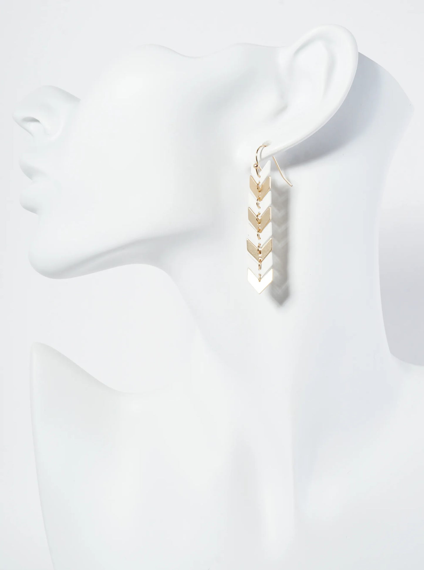 Matte-Coated Chevron Dangle Drop Earrings