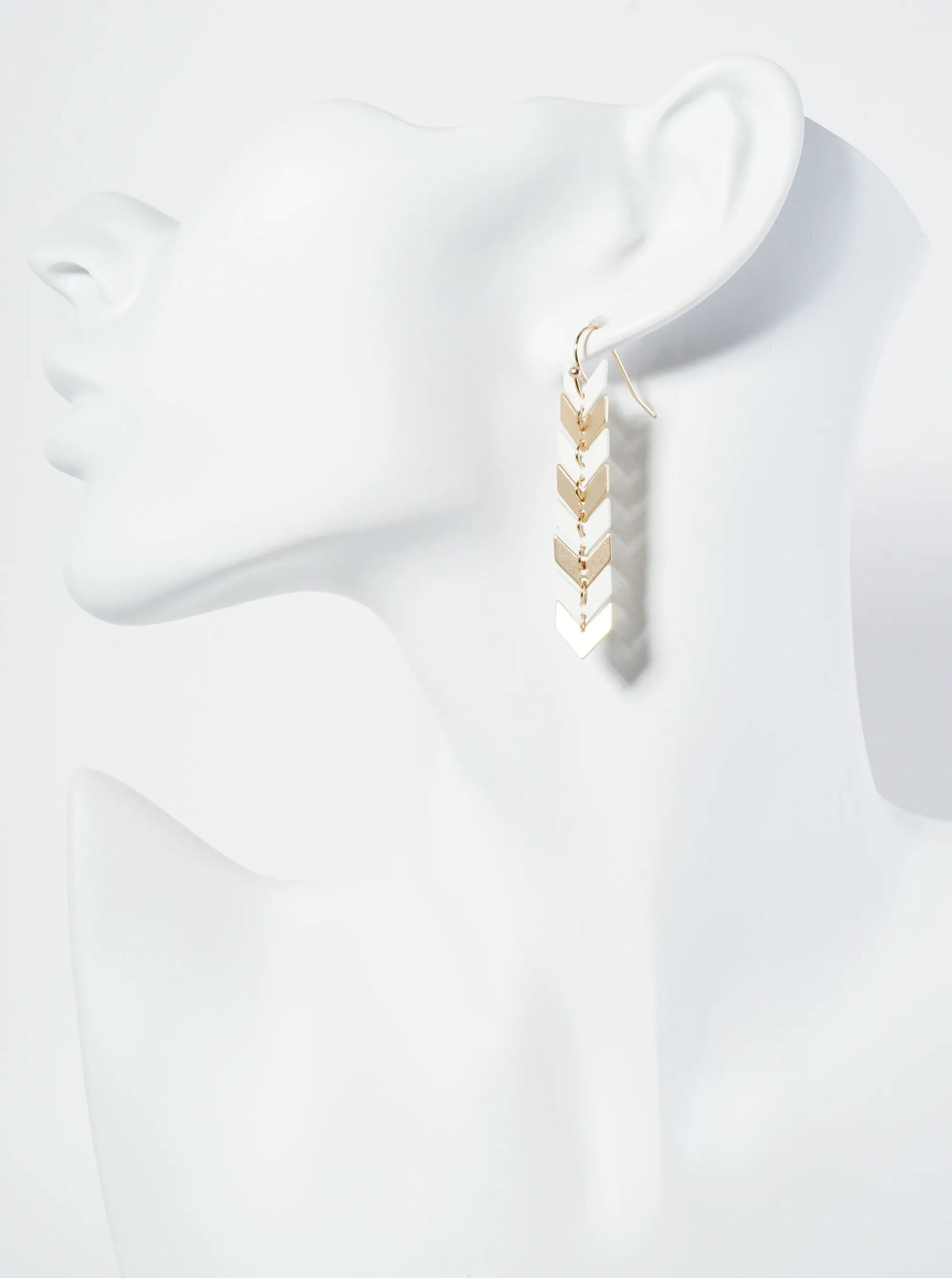 Matte-Coated Chevron Dangle Drop Earrings