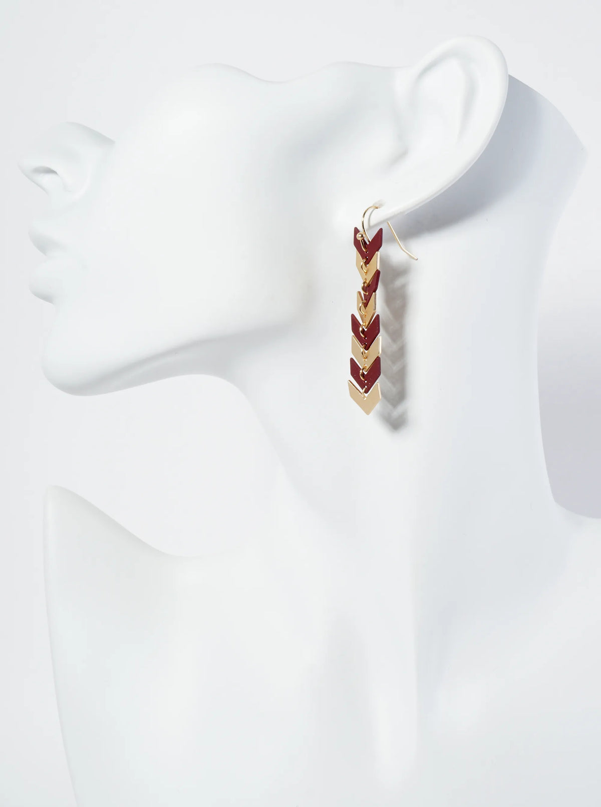 Matte-Coated Chevron Dangle Drop Earrings