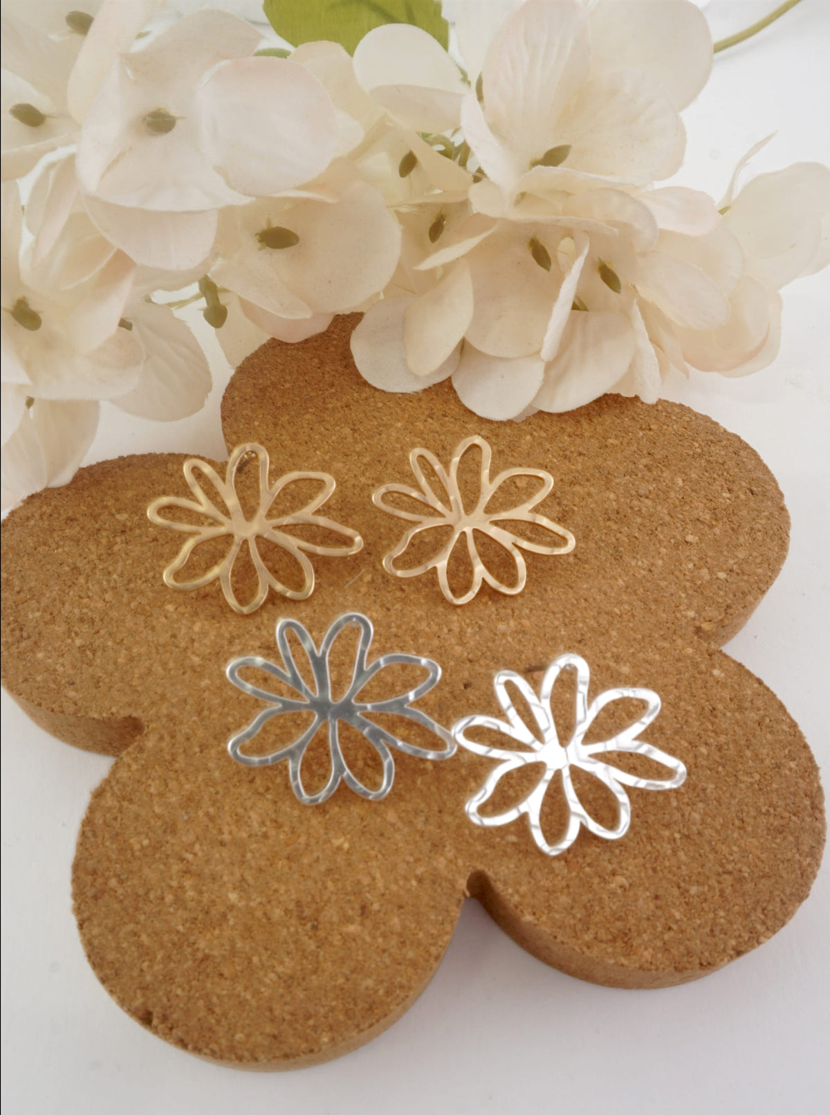 Matte Flower Post Back Earrings