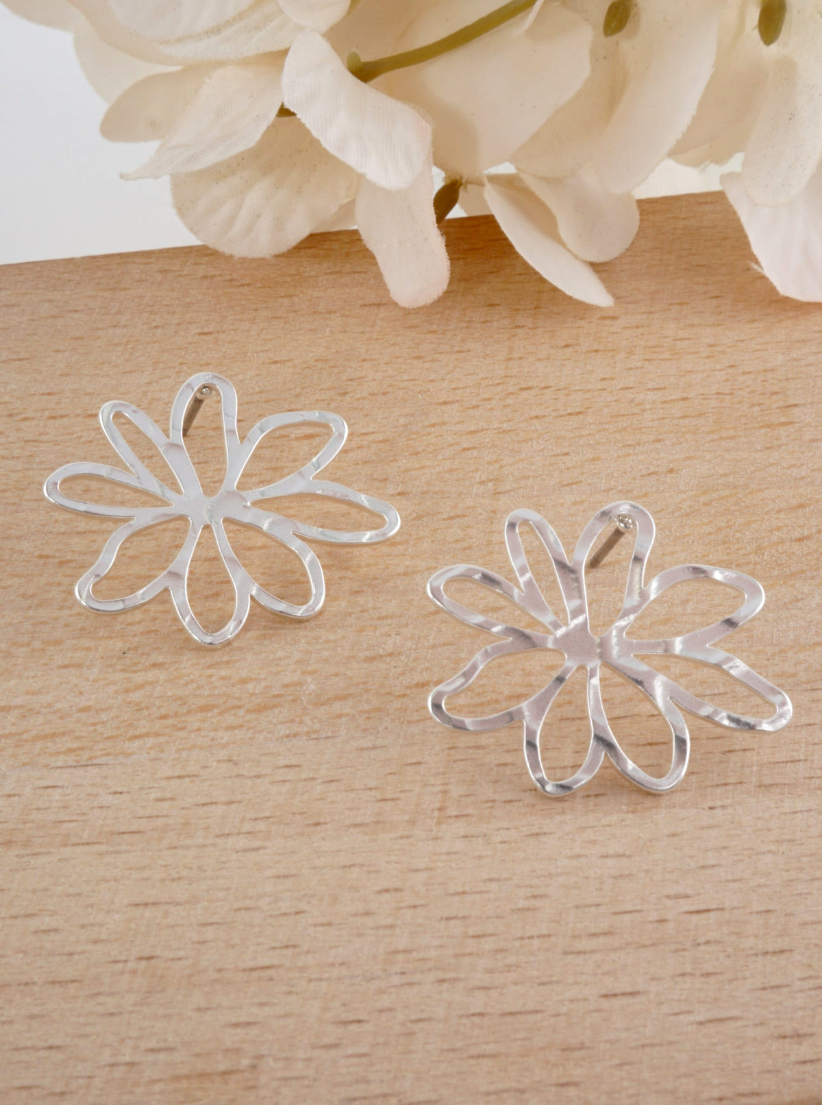 Matte Flower Post Back Earrings