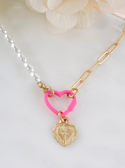 Matte Heart Pendant Necklace