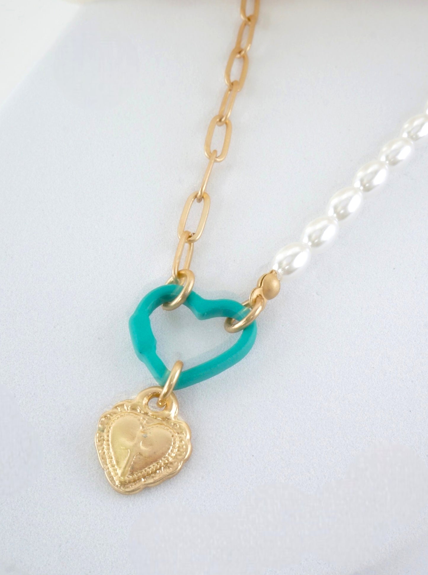 Matte Heart Pendant Necklace