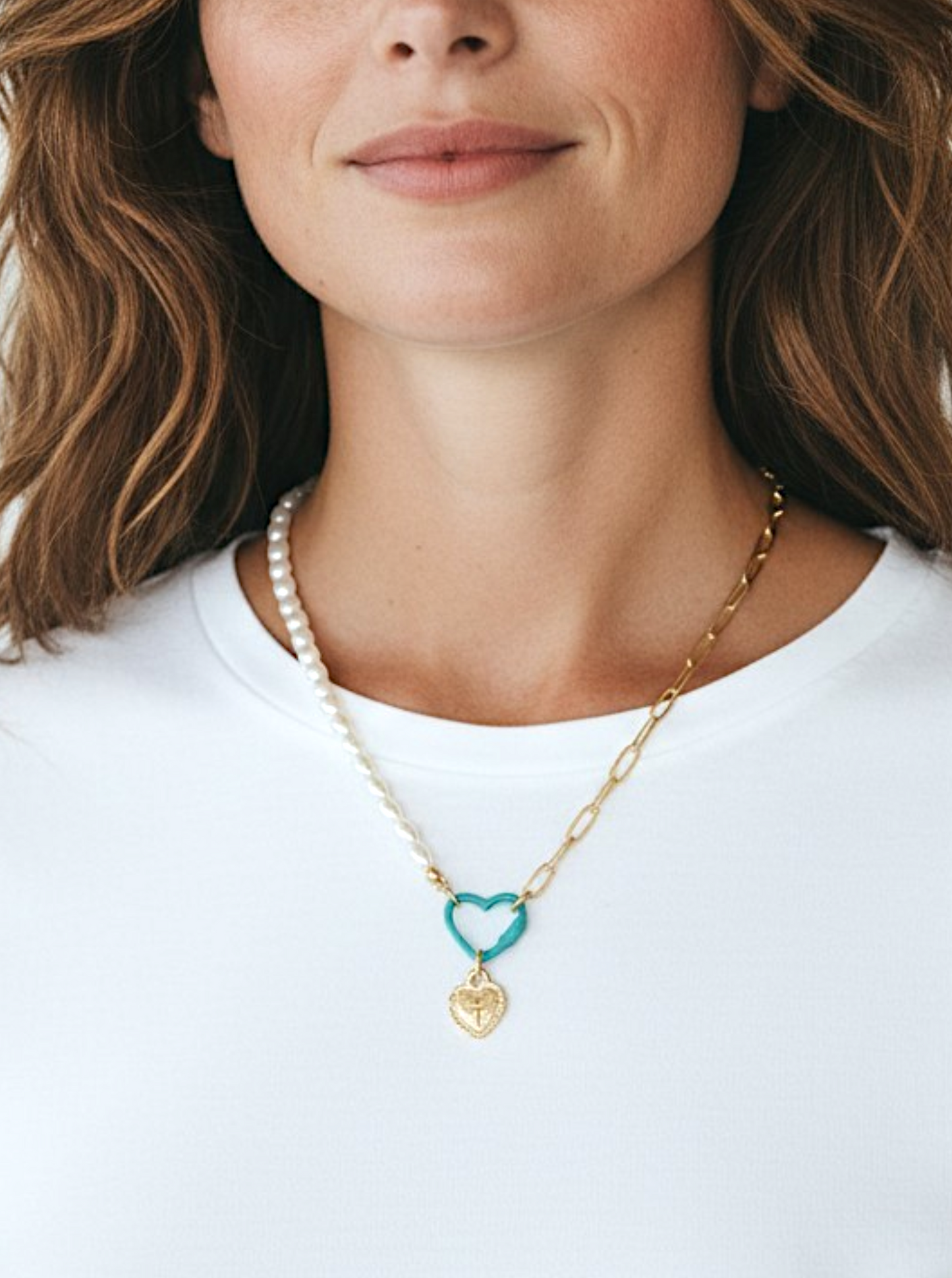 Matte Heart Pendant Necklace