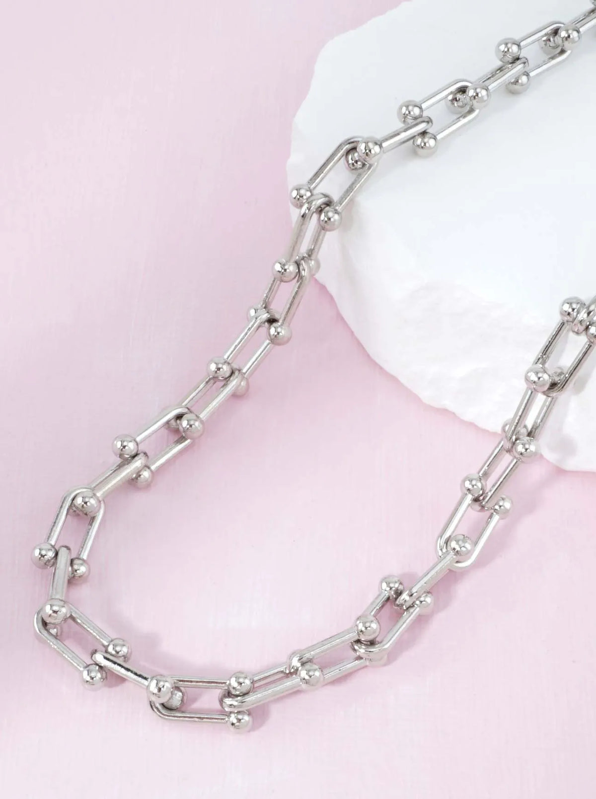 Medium Alloy Horseshoe Chain Necklace