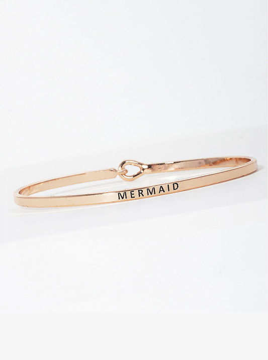 Mermaid Engraved Inspirational Bangle Bracelet