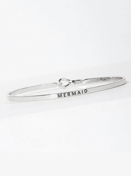 Mermaid Engraved Inspirational Bangle Bracelet