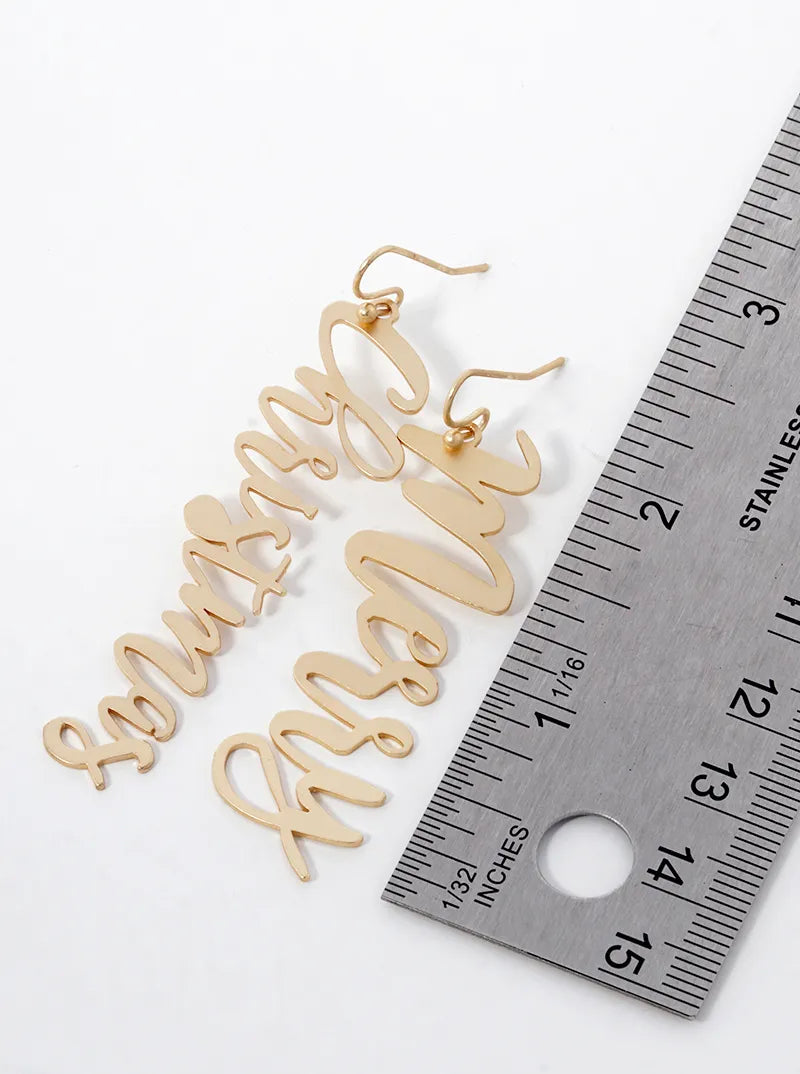 Merry Christmas Drop Metal Stencil Earrings