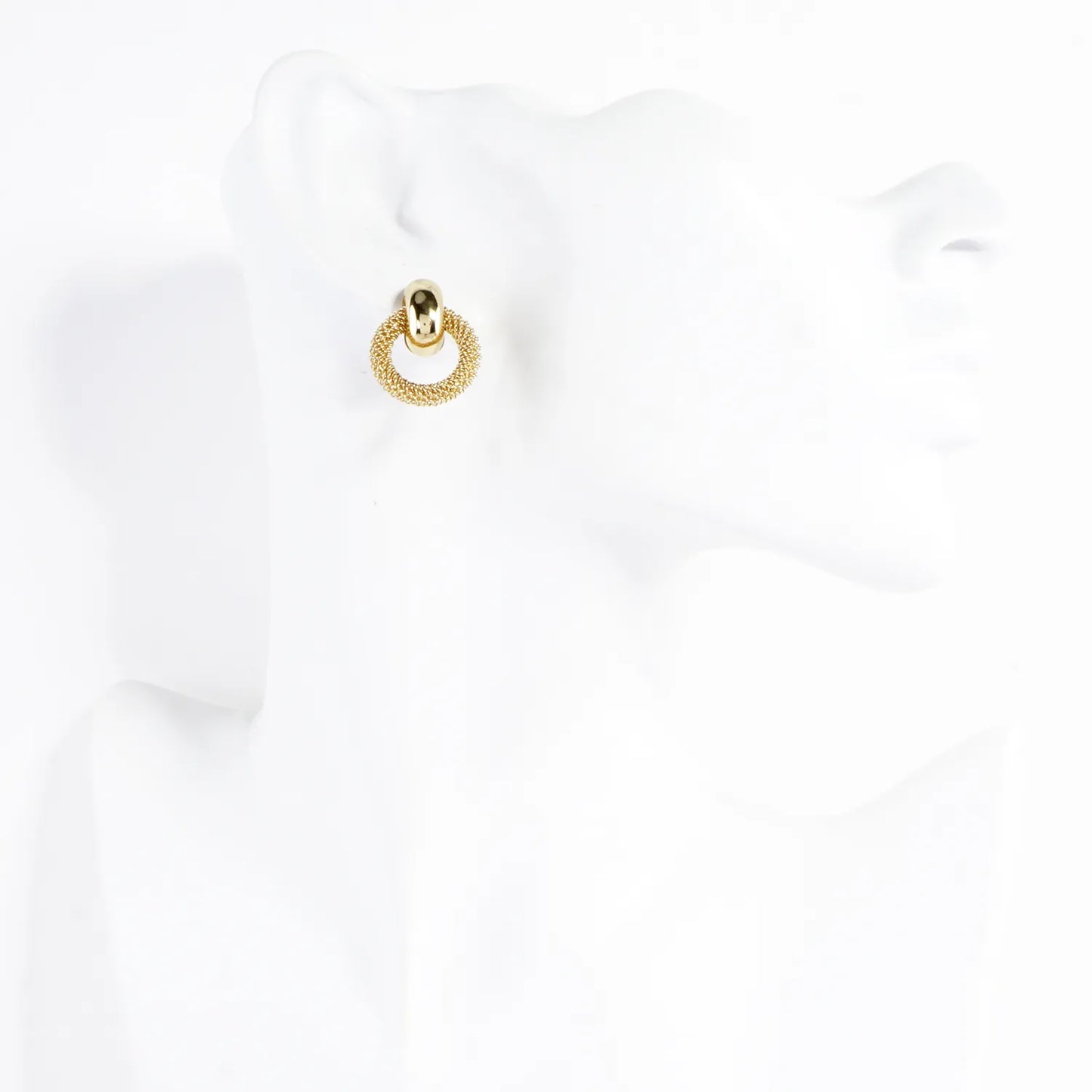Mesh Doorknocker Post Brass Earrings