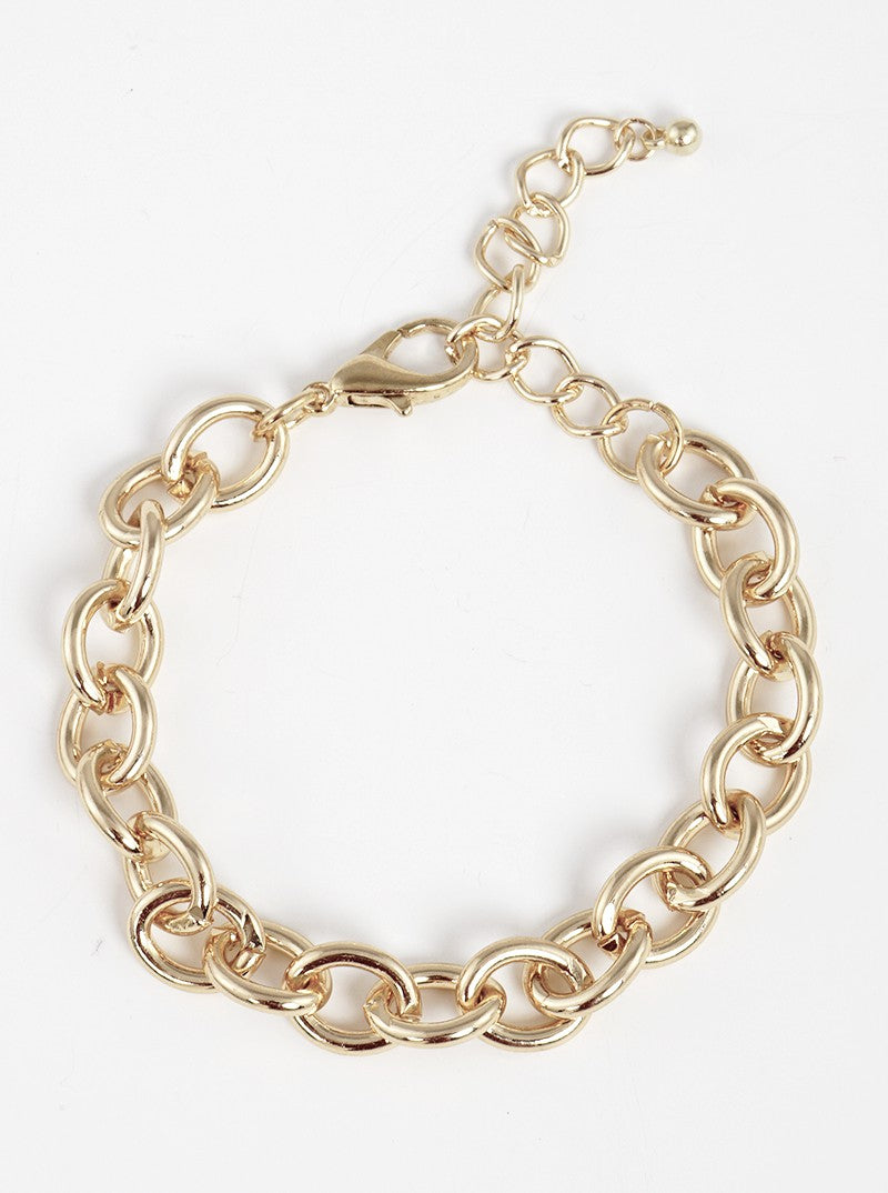 Metal 10mm Chunky Chain Bracelet