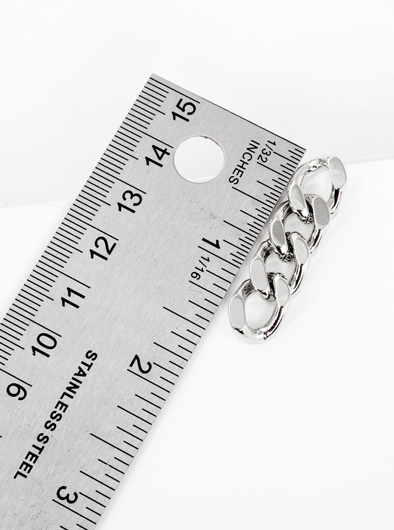 Metal 10mm Curb Chain Post Drop Earrings
