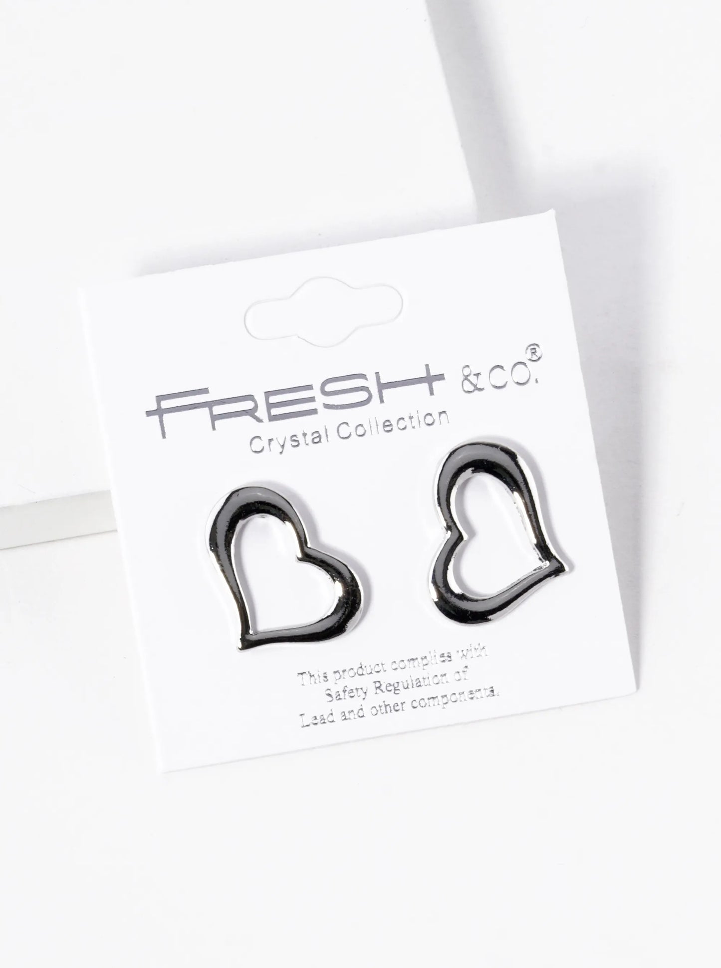 Metal 17mm Heart Stud Earrings