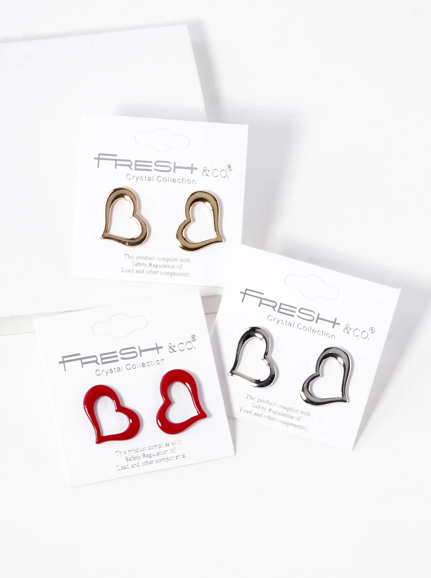 Metal 17mm Heart Stud Earrings
