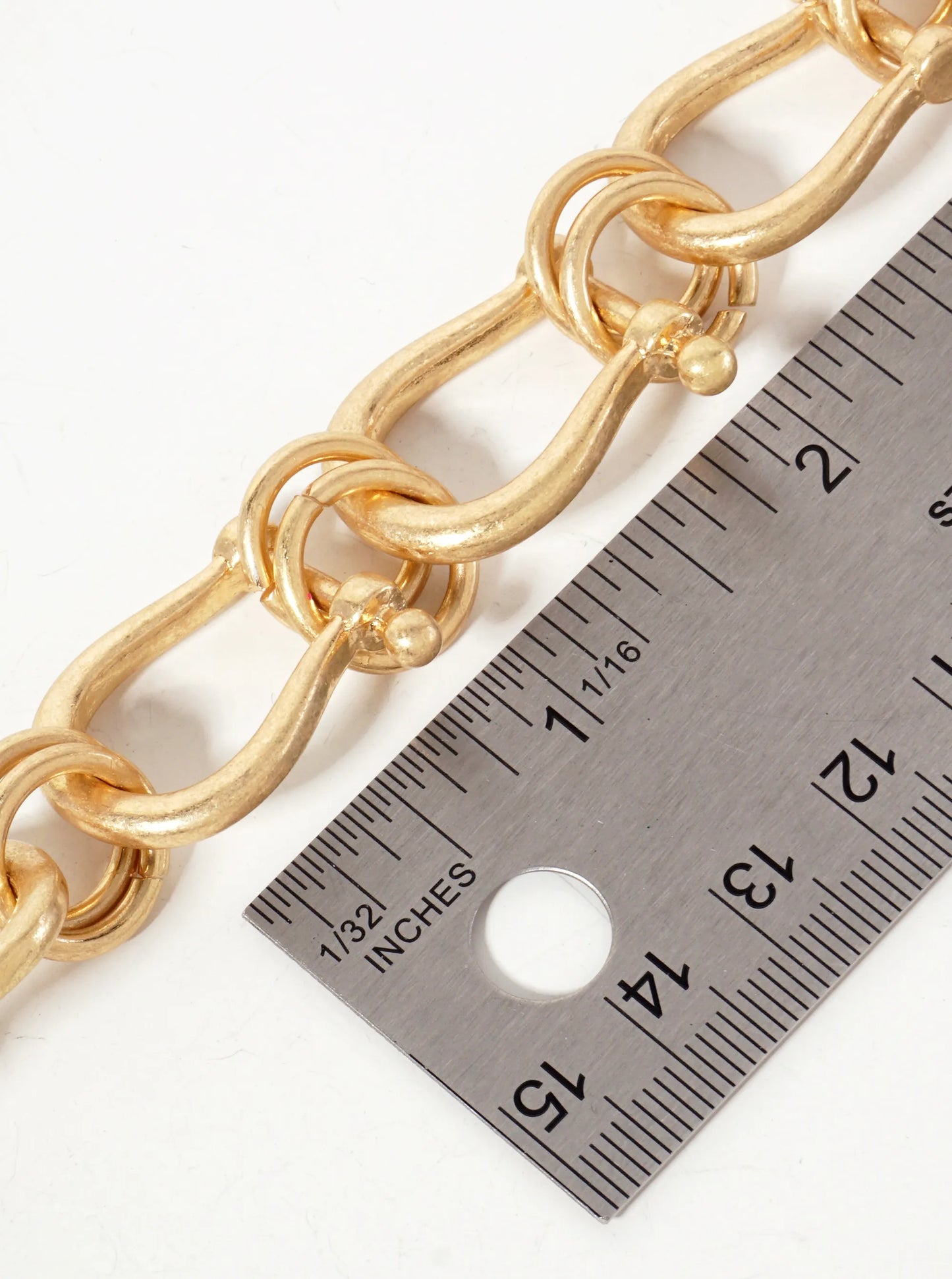 Metal 18-inch Chunky Horseshoe Link Chain Necklace