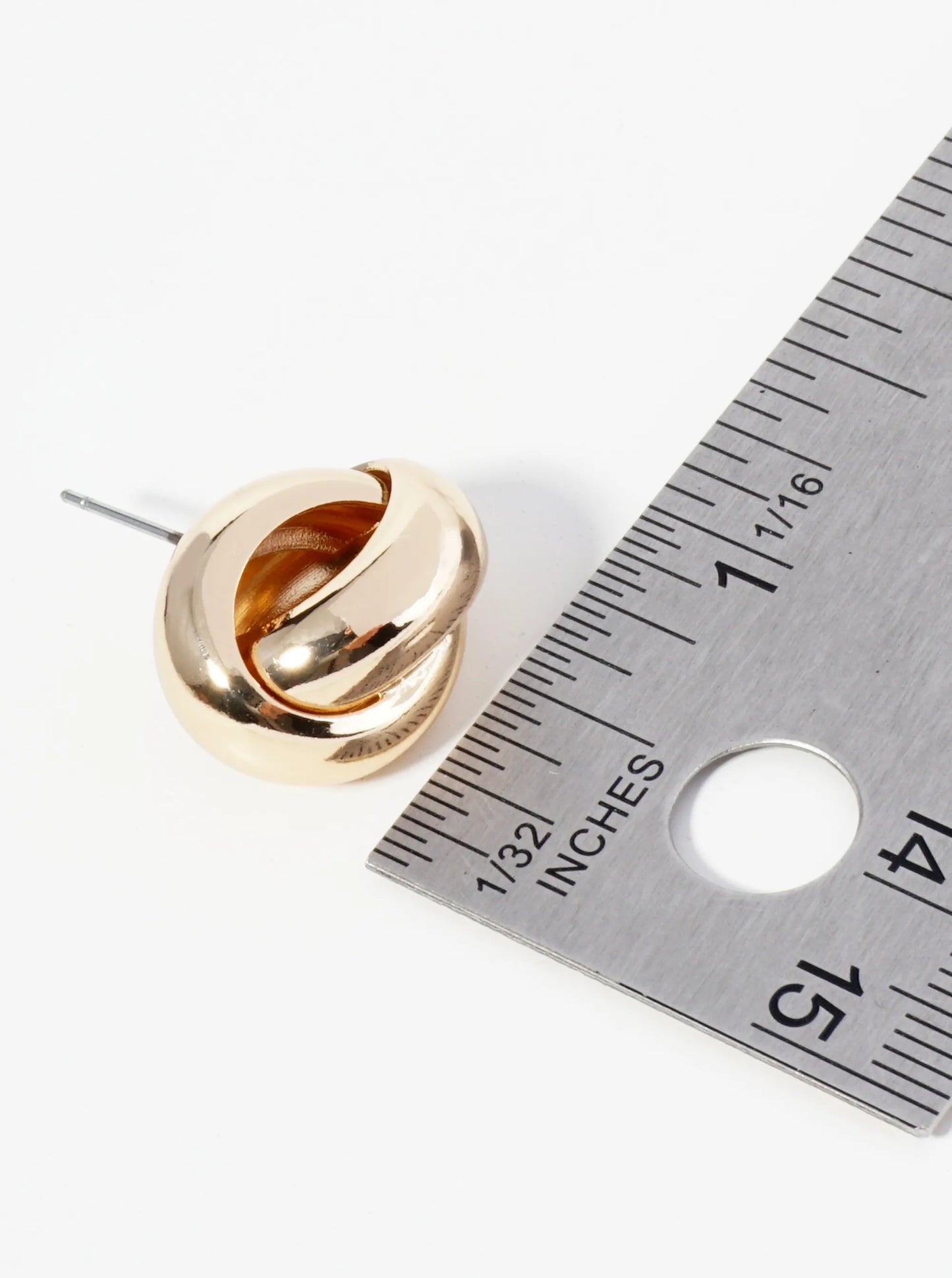 Metal 18mm Love Knot Stud Earrings