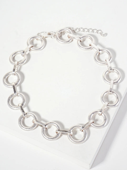 Metal 20mm Hollow Circle Chain Necklace