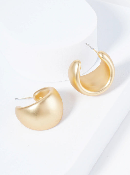 Metal 25mm Tapered Hollow Hoop Earrings