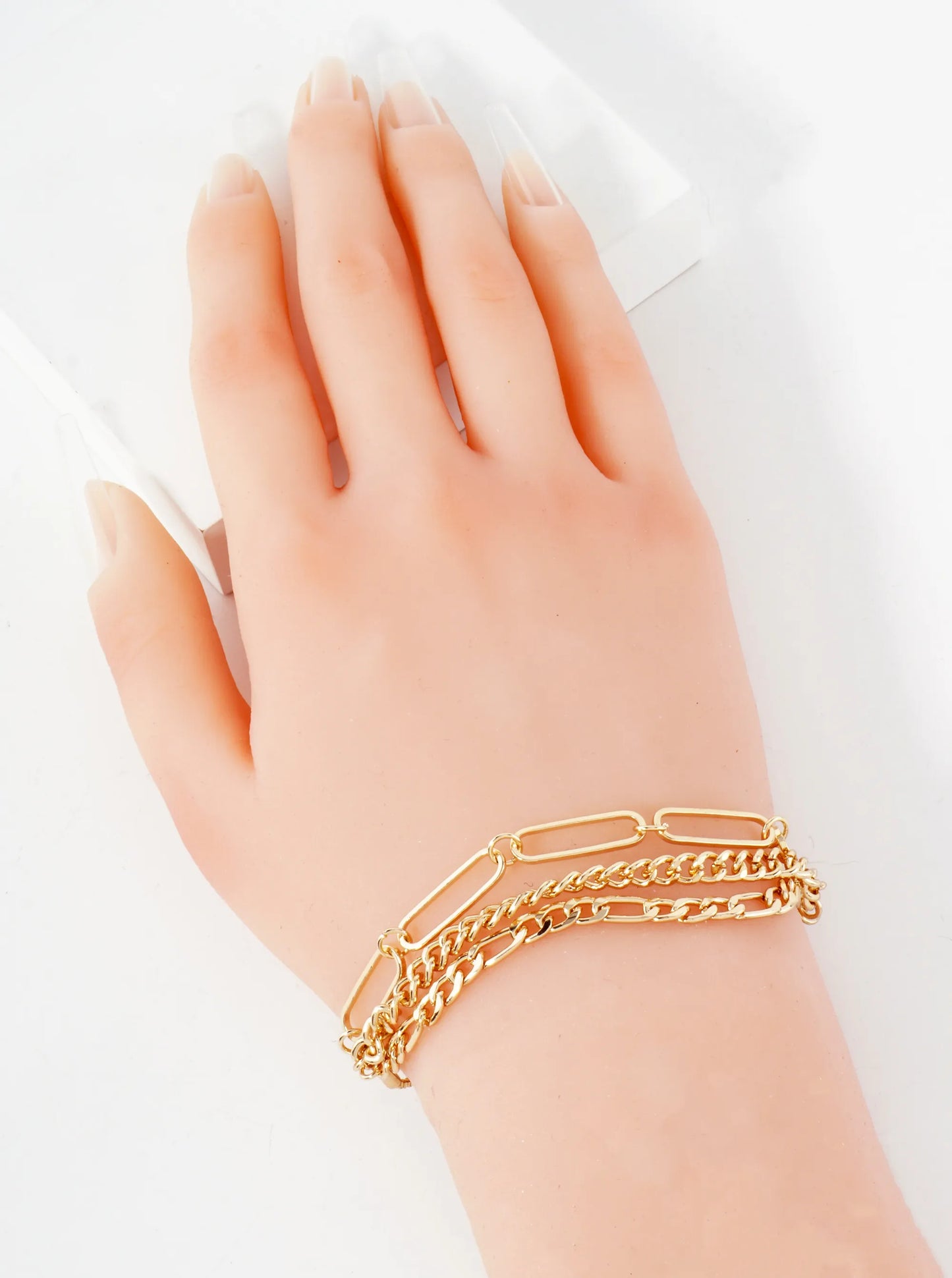 Metal 3-Row Pull-Tie Chain Bracelet