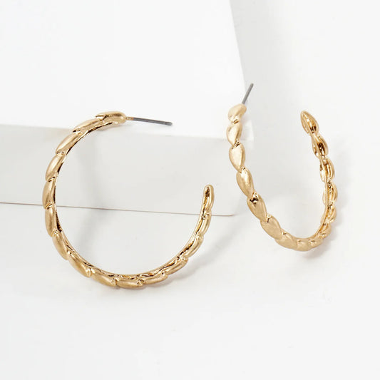 Metal 35mm Push-Back Hoop Earrings