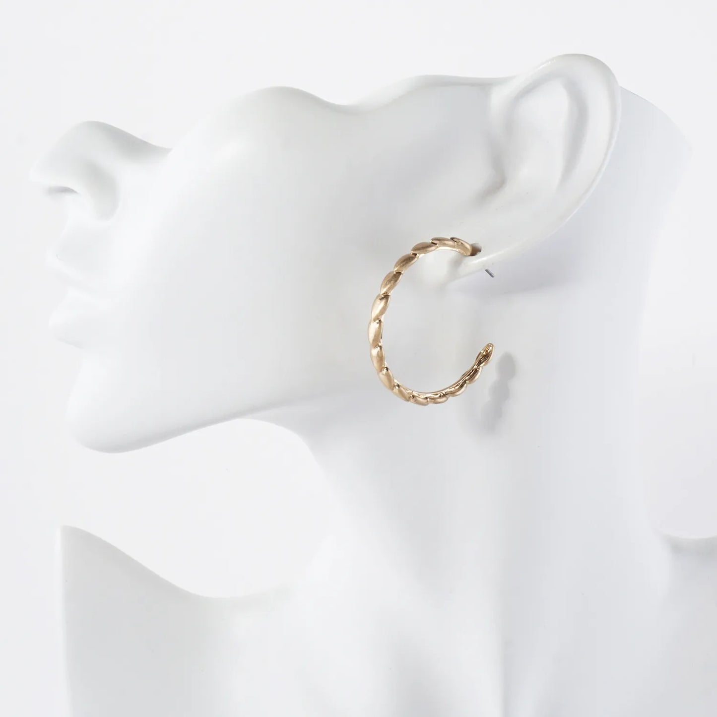 Metal 35mm Push-Back Hoop Earrings