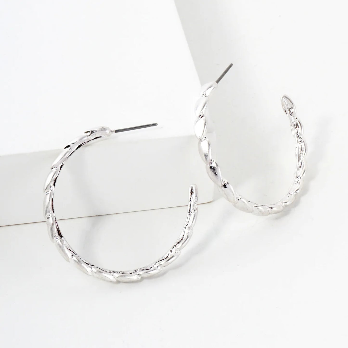 Metal 35mm Push-Back Hoop Earrings